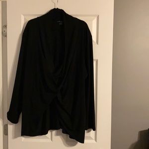 Plus size cris cross long sleeve top